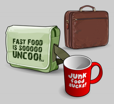 shoulder bag, leather briefcase, printed mug