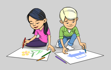 children draw